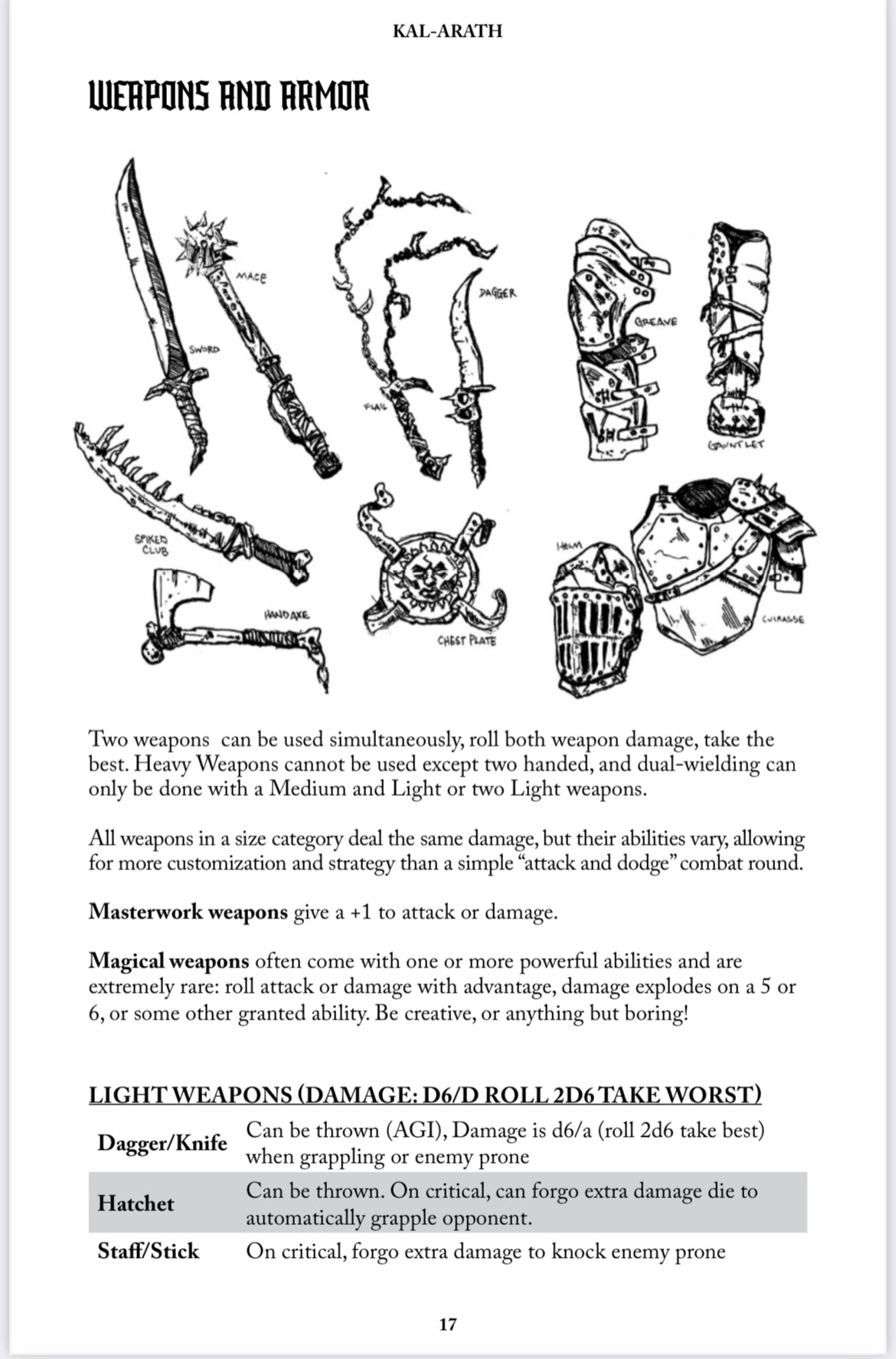 Kal-Arath Core Rules Print Zine